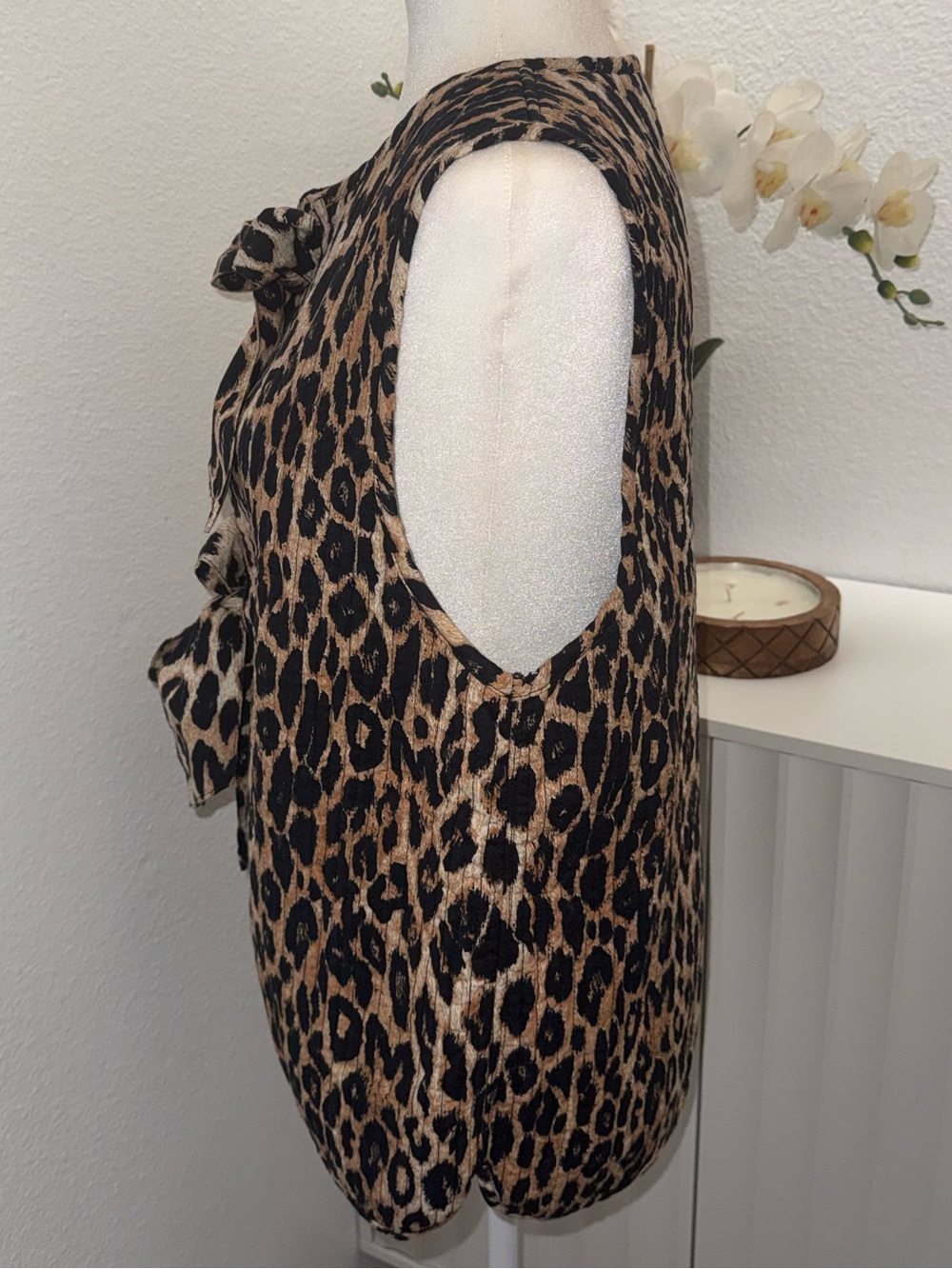 Damson Madder Tilly Leopard Print Quilted Gilet Vest UK 12 / US 8 - Picture 6 of 9